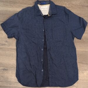 Denim & Flower Dark Blue Casual Button Down Slim Fit Shirt